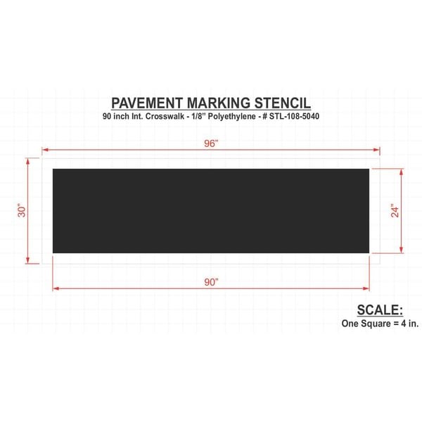 Rae Pavement Stencil, 90 in, Int Crosswalk, 1/8 - STL-108-5040