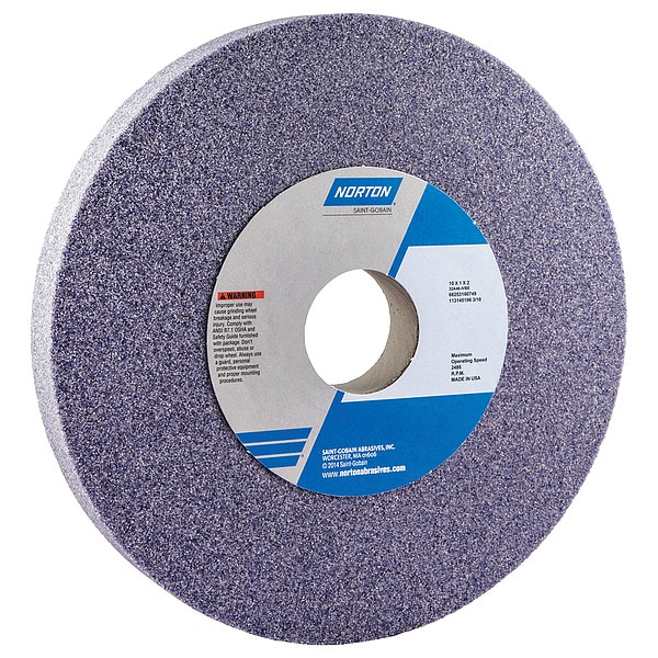 Norton Abrasives Grinding Wheel, T1, 10x1x2, AO, 46G, Med, Prpl - 66253160749