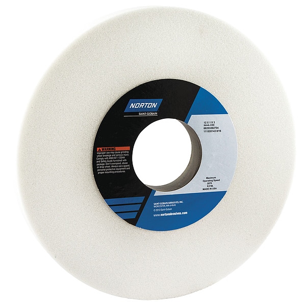 Norton Abrasives Grinding Wheel, T1, 12x1x3, AO, 46G, Med, Wht - 66253262704