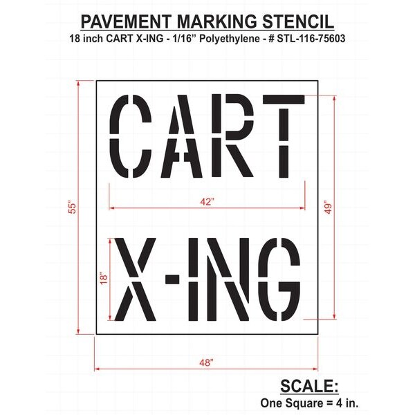 Rae Golf Course Stencil, Cart X-ing, 49 in - STL-116-75603