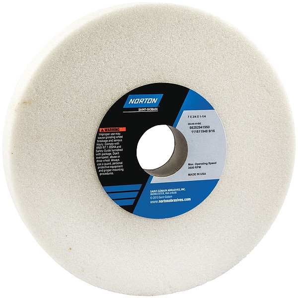 Norton Abrasives Grinding Wheel, T1, 7x3/4x1.25, AO, 46G, PK5 - 66252941950