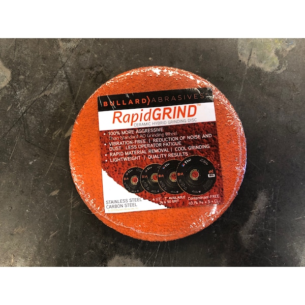 Bullard Abrasives RapidGRIND Grinding Discs, 4-1/2 x 7/8 - 5325