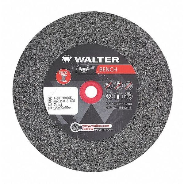 Walter Surface Technologies Grinding Wheel, T1 7"x1"x1" 36g Coarse - 12E444