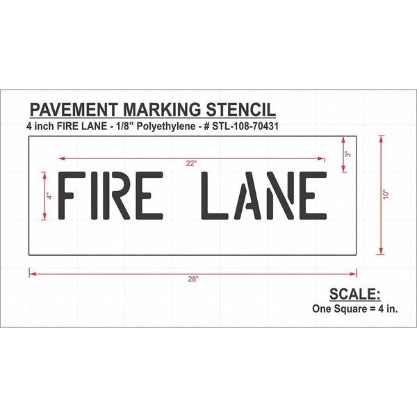 Rae Pavement Stencil, Fire Lane, STL-108-70431 - STL-108-70431
