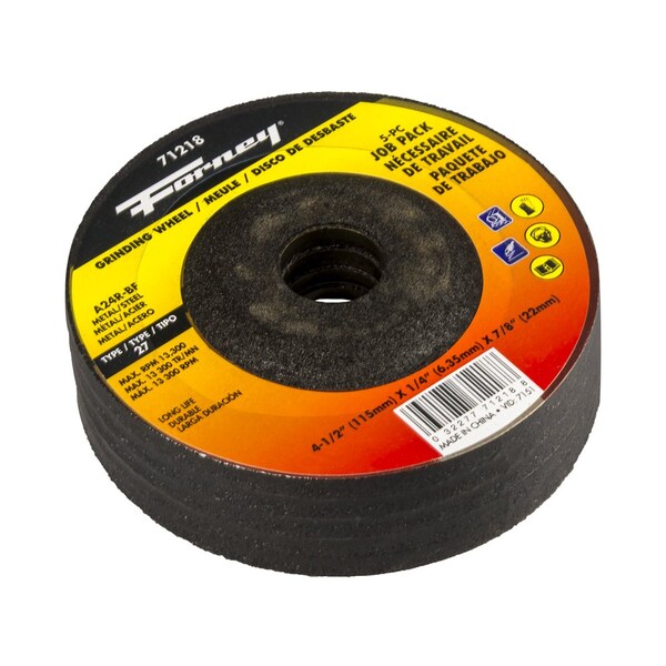 Forney 5-Pack of Forney 71877 4-1/2 in Metal Grinding Wheel - 71218