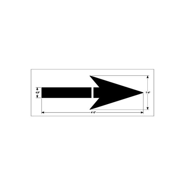 Newstripe. Newstripe 4' Federal Straight Arrow Stencil, 1/8in Thick, PolyTough, Plastic, White - 10003457