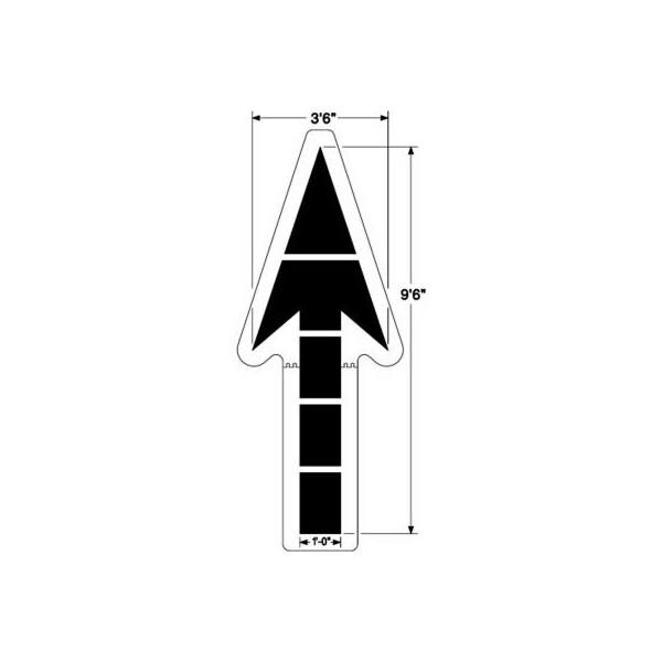 Newstripe. Newstripe Large Federal Straight Arrow, 1/8in Thick, PolyTough, Plastic, White - 10000206