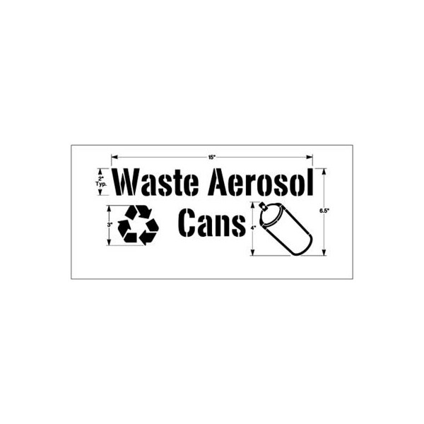 Newstripe. Newstripe Waste Aerosol Cans 1/16in, PolyTough, Plastic, White - 10004865
