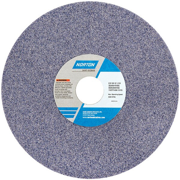 Norton Abrasives Grinding Wheel, T1, 8x3/4x1-1/4, AO, 46G, PK5 - 66253044165