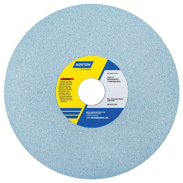 Norton Abrasives Grinding Wheel, T1, 8x3/4x1.25, CA, 60G, PK5 - 66253044103