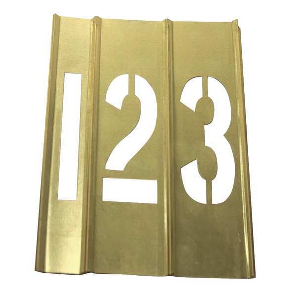 Zoro Select Brass Stencils, 15 Piece Number, 6 In - 20Y515