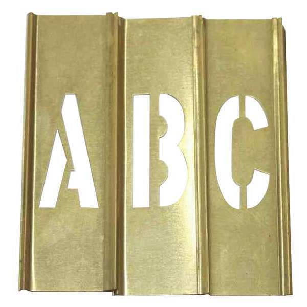 Zoro Select Stencil Set, Letters, Punctuation, Brass, 20Y510 - 20Y510