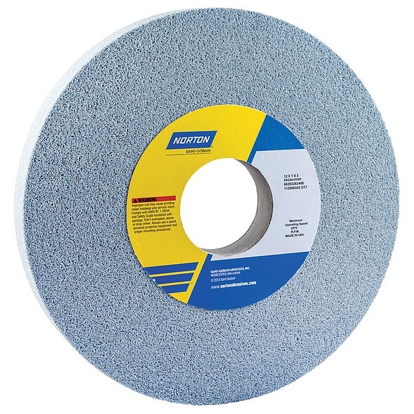 Norton Abrasives Grinding Wheel, T1, 12x1x3, CA, 60G, Sft, Blue - 66253262593