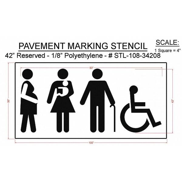 Rae Pavement Stencil, 50"H, 100"W, 0.125" Thick - STL-108-34208