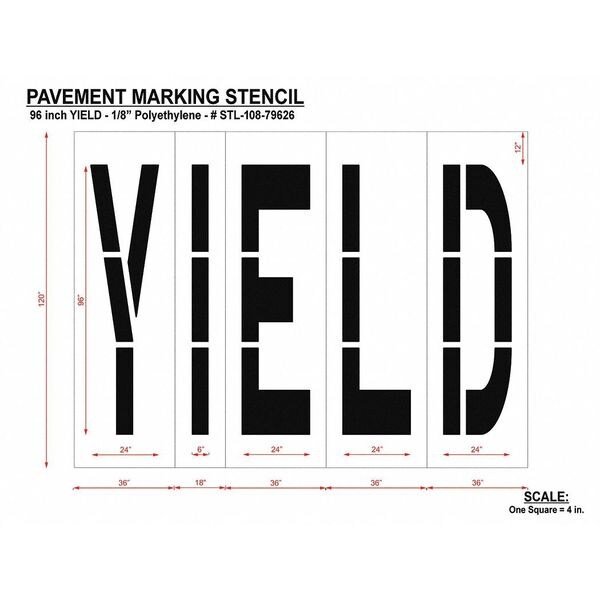 Rae Pavement Stencil, Yield, STL-108-79626 - STL-108-79626