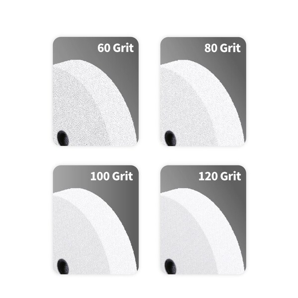Powertec 100 Grit 5/8 in. Arbor White Aluminum Oxide Grinding Wheel, 8 in. x 1 in. - 15513