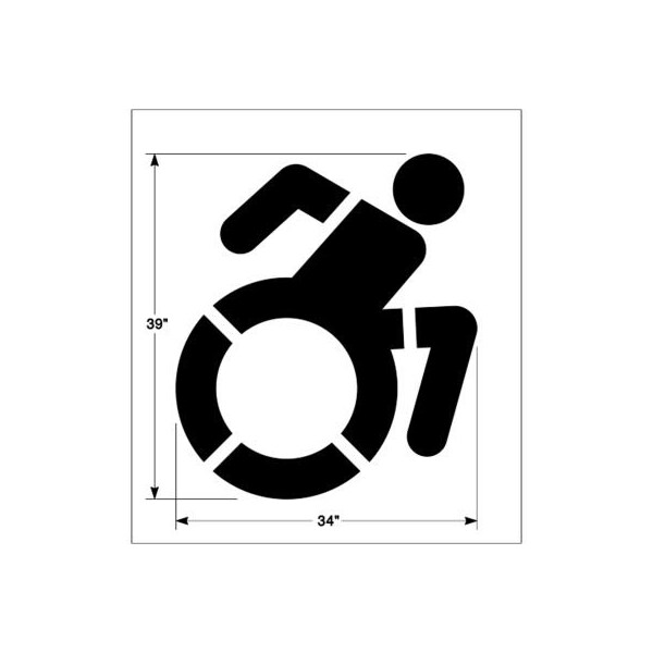 Newstripe. Newstripe Accessible Icon Stencil, 1/8in Thick, PolyTough, Plastic, White - 10004611
