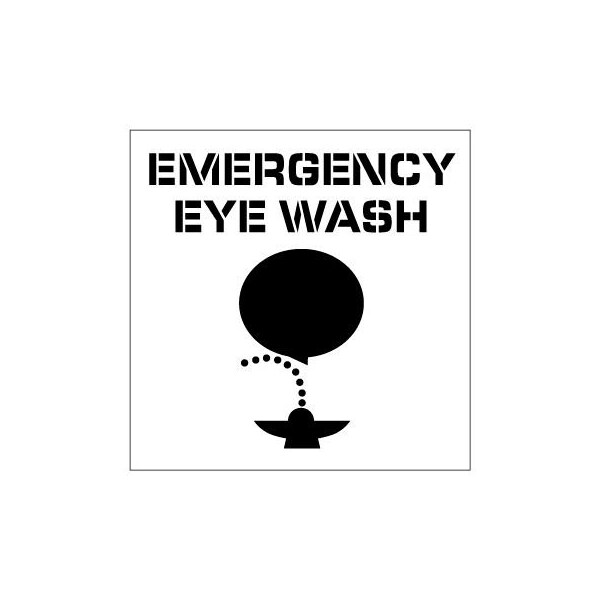 National Marker Co Plant Marking Stencil 20x20 - Emergency Eye Wash - PMS227