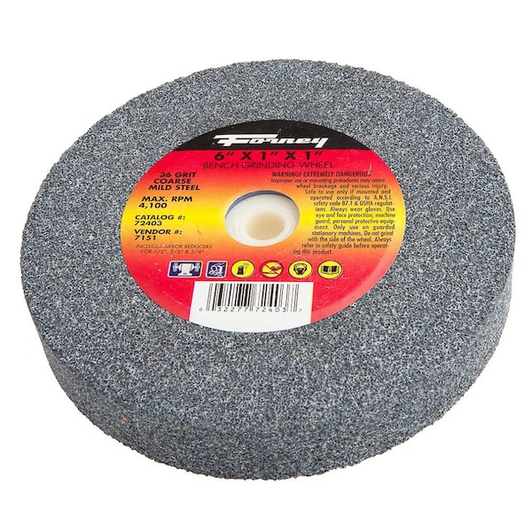 Forney Bench Grinding Wheel, 6 in x 1 in x 1 in - 72403