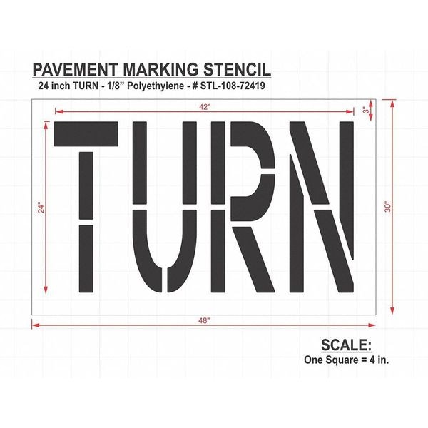 Rae Pavement Stencil, Turn, STL-108-72419 - STL-108-72419