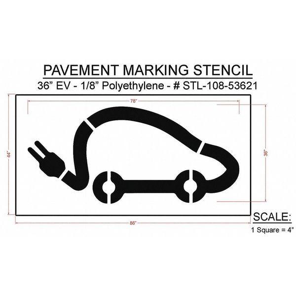 Rae Pavement Stencil, 86"H, 44"W, 0.125" Thick - STL-108-53621