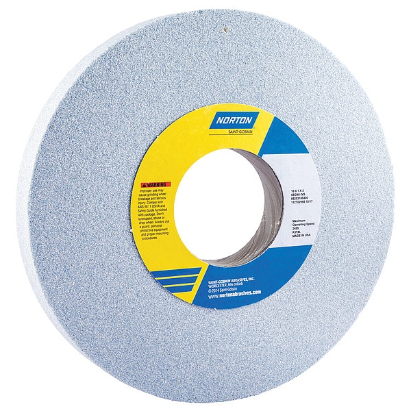 Norton Abrasives Grinding Wheel, T1, 10x1x3, CA, 46G, Med, Blue - 66253160400