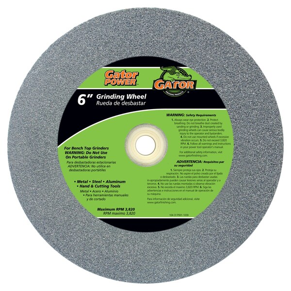 Gator Finishing Gator 6 in. D X 1 in. Grinding Wheel - 6006