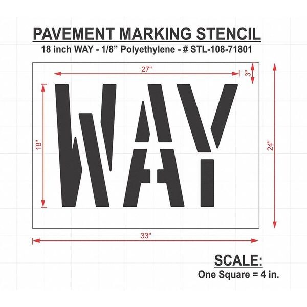 Rae Pavement Stencil, Way, STL-108-71810 - STL-108-71810