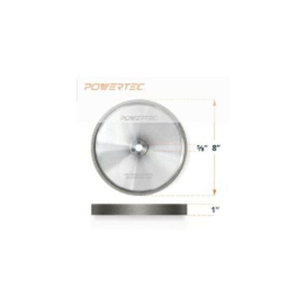 Powertec CBN Grinding Wheel 8'' x 1'', 180 Grit, 5/8'' Arbor Bench Grinder Wheels - 15700N