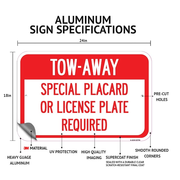 Signmission Pavement Stencil No Parking Fire Lane, 18'' X 24'' 2 Signs, Heavy Gauge Aluminum, 2PK - A-1824-2PACK-24610
