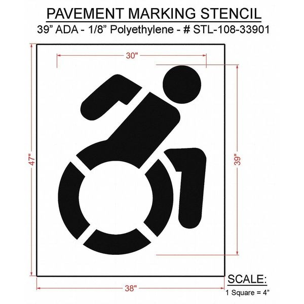 Rae Pavement Stencil, 47"H, 38"W, 0.125" Thick - STL-108-33901