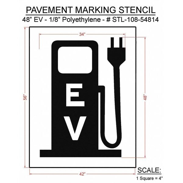 Rae Pavement Stencil, 56"H, 42"W, 0.125" Thick - STL-108-54814