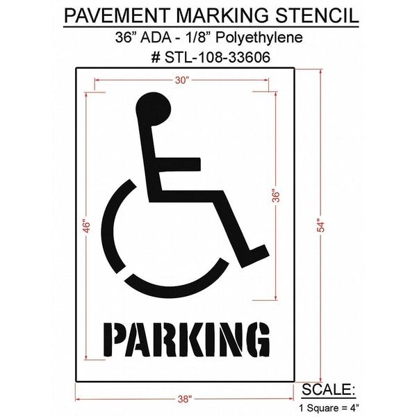 Rae Pavement Stencil, 55"H, 37"W, 0.125" Thick - STL-108-33606