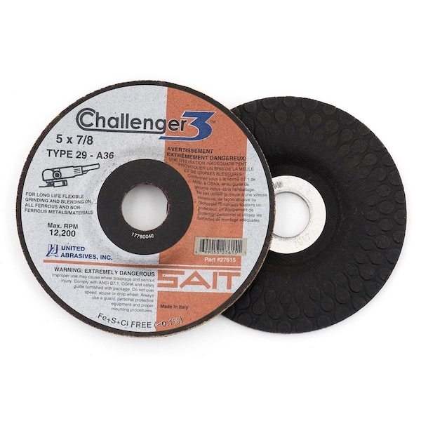 United Abrasives/Sait United Abrasives - Sait Challenger III Grinding Wheel Type 29 5 " x 1/8 " x 7/8" 60 Grit - 27616