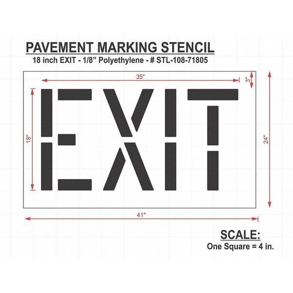 Rae Pavement Stencil, Exit, STL-108-71805 - STL-108-71805