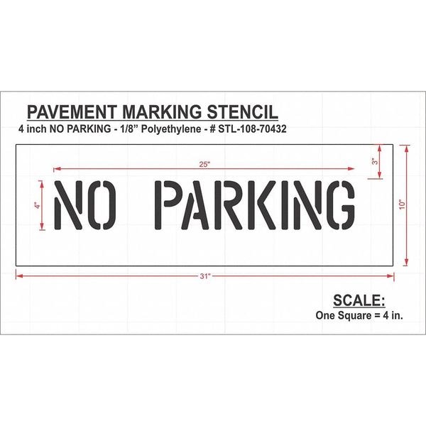 Rae Pavement Stencil, No Parking, STL-108-70432 - STL-108-70432