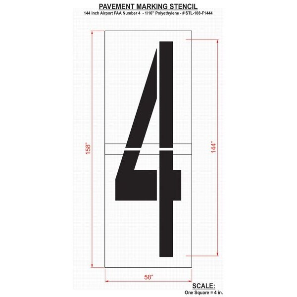 Rae Airport Pavement Stencil, 4,144 in - STL-108-F1444