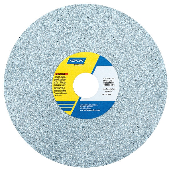 Norton Abrasives Grinding Wheel, T1, 8x3/4x1.25, CA, 46G, PK5 - 66253044099