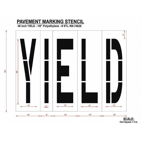 Rae Pavement Stencil, Yield, STL-108-74826 - STL-108-74826
