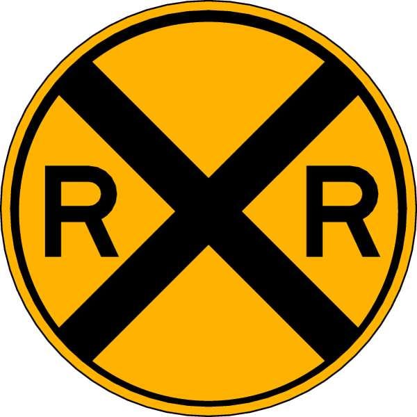 Lyle RXR Traffic Sign, 12 in Height, 12 in Width, Aluminum, Circle, No Text - W10-1-12HA