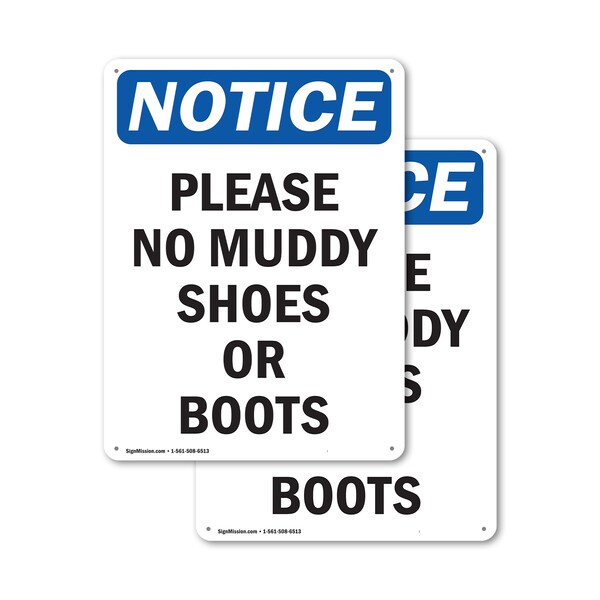 Signmission 18 in Height, 12 in Width, Aluminum, Rectangle - OS-2PACK-NS-A-1218-V-17533