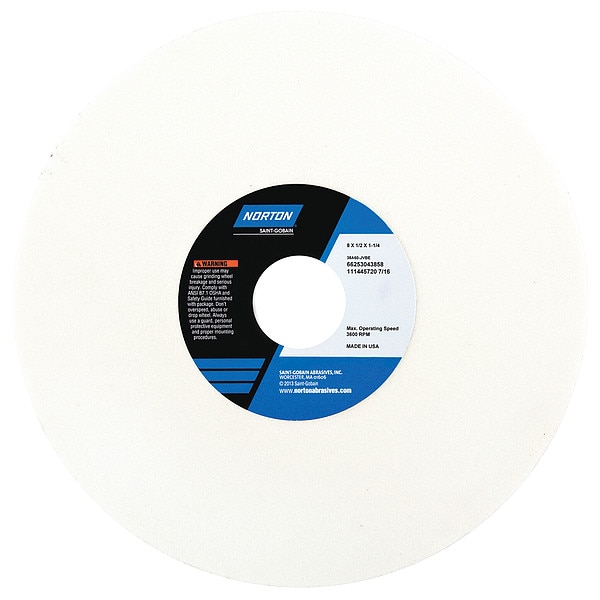 Norton Abrasives Grinding Wheel, T1, 8x1/2x1.25, AO, 60G, PK5 - 66253043757