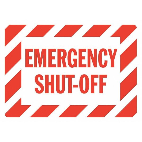 Lyle Emergency SHUT OFF, 7 in x 10 in, Vertical Rectangle, Aluminum, U7-1060-GA_10x7 - U7-1060-GA_10X7