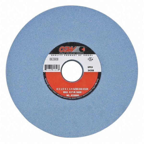 Cgw Abrasives Surf Grinding Whl, 8x0.5x1-1/4, T1 - 34352