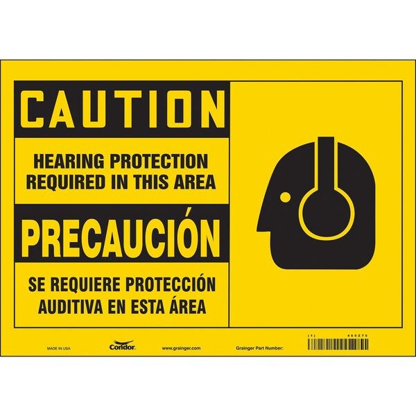 Condor Safety Sign, 14" W, 10" H, 0.004" Thickness, 465Z75 - 465Z75