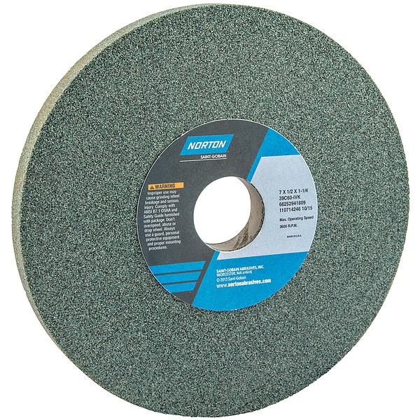Norton Abrasives Grinding Wheel, T1, 7x1/2x1.25, SC, 60G, PK5 - 66252941609