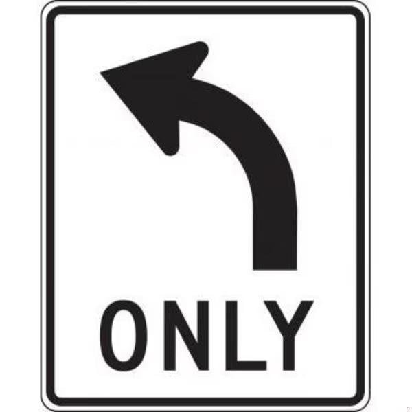 Accuform LANE GUIDANCE SIGN LEFT TURN ONLY MR35LRA - MR35LRA