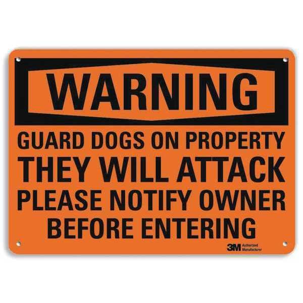 Lyle Warning Sign, 7 in H, 10 in W, Aluminum, Vertical Rectangle, English, U6-1104-NA_10x7 - U6-1104-NA_10X7