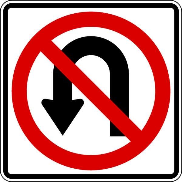 Lyle No U-Turn Traffic Sign, 24 in Height, 24 in Width, Aluminum, Square, No Text - R3-4-24HA