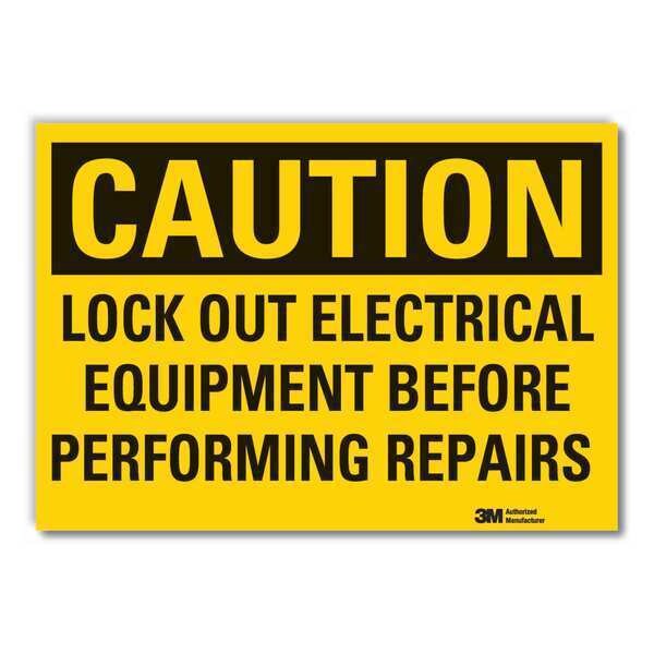 Lyle Caution Sign, 7 in. H, Vinyl, LCU3-0439-RD_10x7 - LCU3-0439-RD_10X7